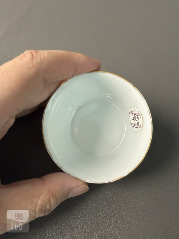 清光绪 粉彩九桃纹杯 - 图7